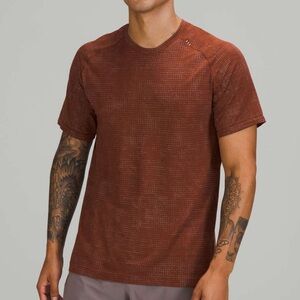 Lululemon Metal Vent Tech T-Shirt 2.0 Disrupted Grid Delicate Mint / Date Brown